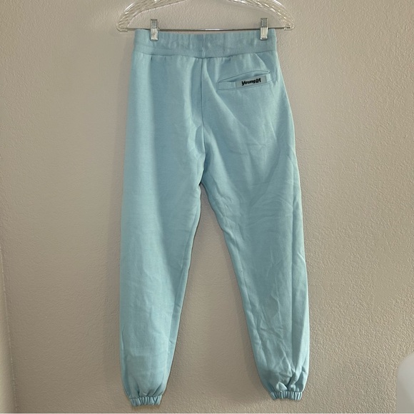 YoungLA Light Blue Joggers Men’s Small Lounge Gym drawstring fall winter workout - Picture 4 of 6